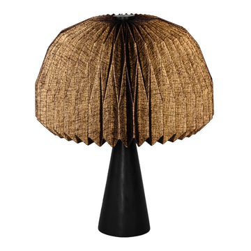 Sylvie 16" Modern Minimalist Paper Pleated Shade Mushroom Accent LED Table Lamp